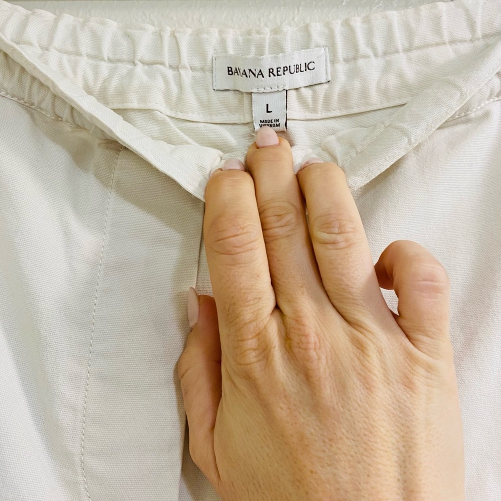 Banana Republic Cream Wide-Leg Pants - Picture 6 of 7